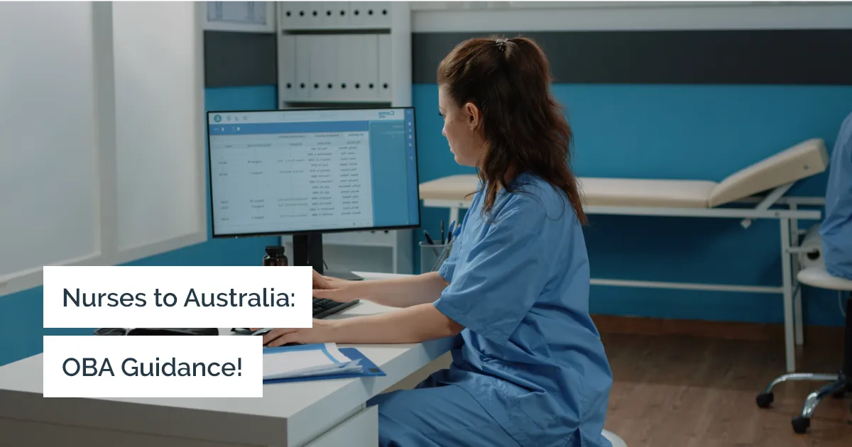 OBA guidance for nurses to Australia.!